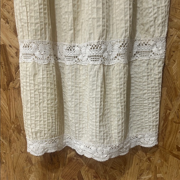 Vintage Cottagecore Peasant Cream Lace Crochet Trim Dress, No Brand, No Tags - Picture 7 of 13